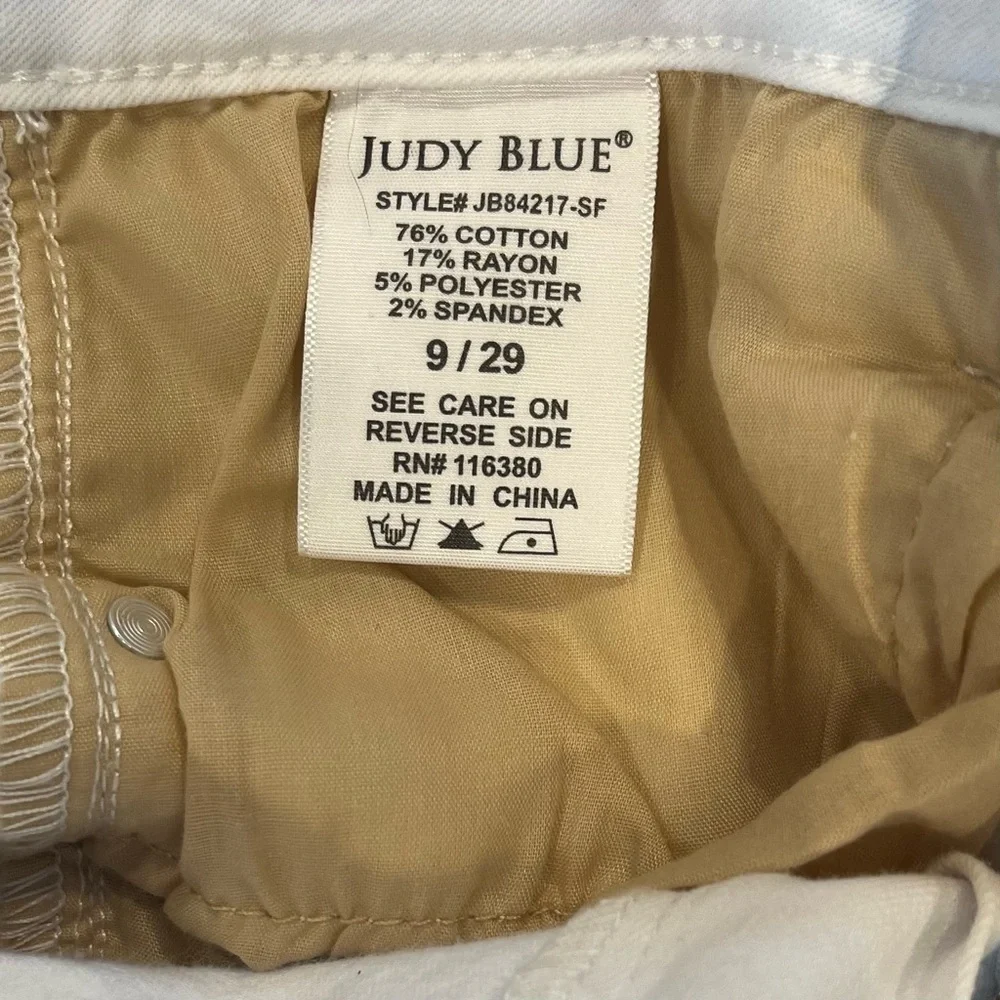 Judy Blue Jeans Women Size 9/29 White Denim High Rise Skinny Fit Distressed